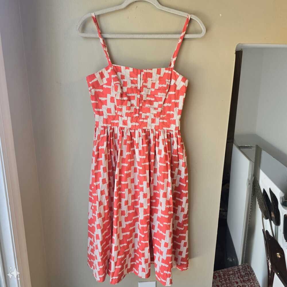 French Connection Coral and White Patterned Mini Dress